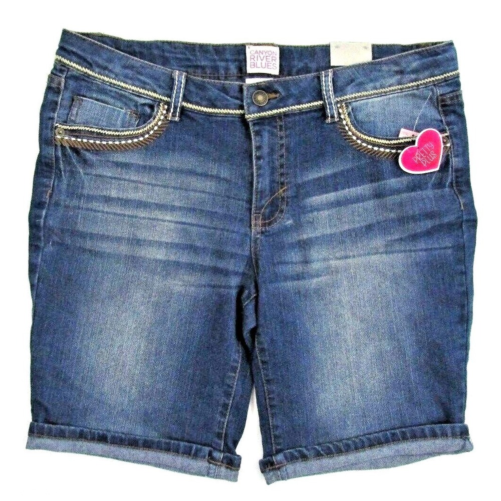Canyon River Blues Jeans Shorts Girls Size 12.5 Plus Stretch Embroidered